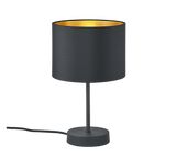 Lámpara de sobremesa Trio Hostel negro mate 33cm 508200179