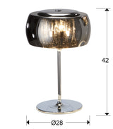 Schuller Argos Chrome, mirrored and transparent table lamp 508516