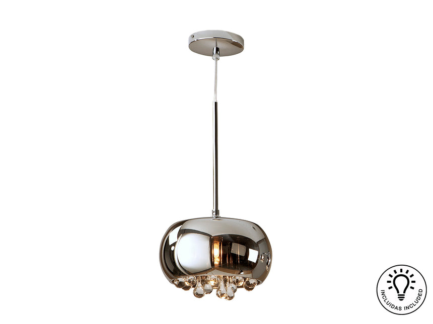 Lámpara de techo colgante Schuller Argos 1 luz cromo 50