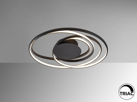 Plafón Schuller Danza LED negro 3000K Ø64cm vista 3