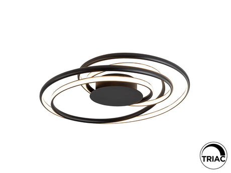 Plafón Schuller Danza LED negro 3000K Ø64cm ambiente