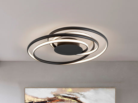 Plafón Schuller Danza LED negro 3000K Ø64cm 513061