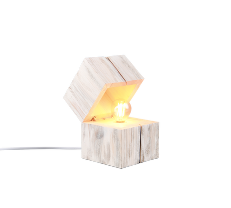 Lámpara de sobremesa Trio Treasure LED madera blanco 2700K 514110101