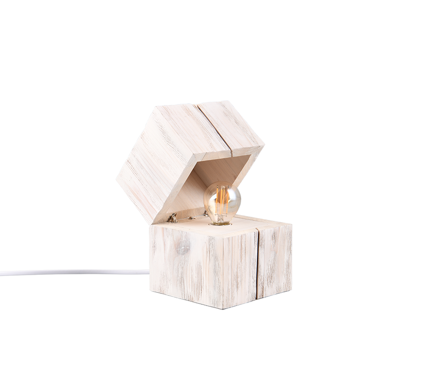 Lámpara de sobremesa Trio Treasure LED madera blanco 2700K 514110101 - vista 3