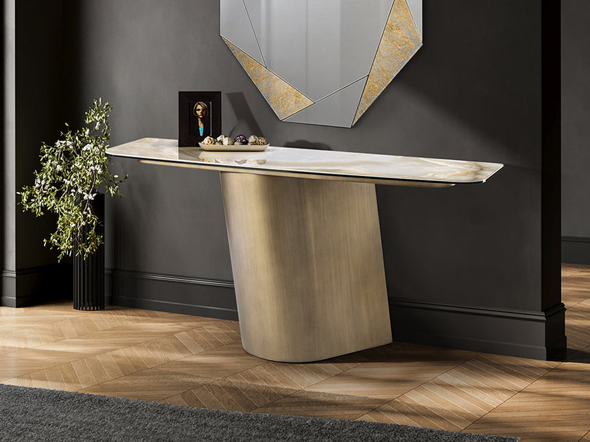 Consola Schuller Numa latón y mármol veta 150x75cm 514583