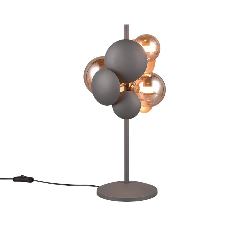 Lámpara de sobremesa Trio Bubble LED antracita 3000K 50cm 5