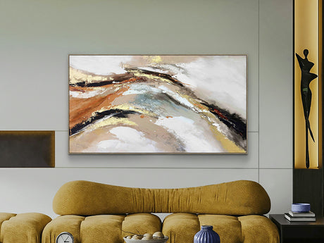 Cuadro acrílico Schuller Gestos pintura acrílica y dorado 100x180cm 518918