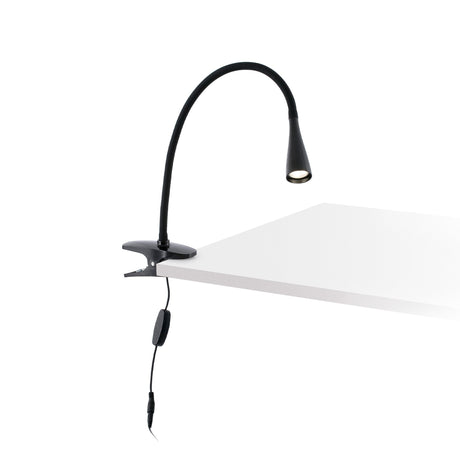 Lámpara de mesa flexo Faro Lena de pinza LED 4000K negro mate — ref. 52061 (1)