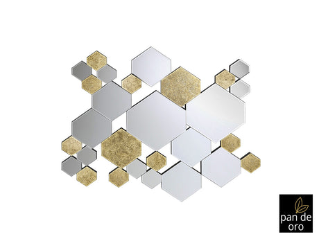 Espejo Schuller Nadia pan de oro y negro 92x121cm ambiente