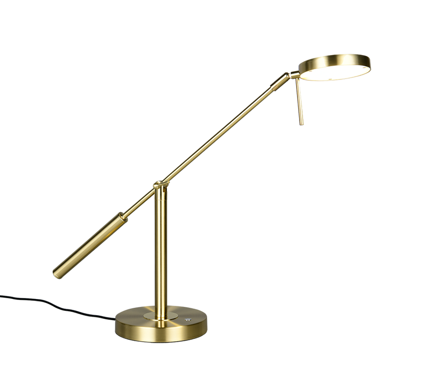 Lámpara de sobremesa Trio Monza LED latón mate 52cm 523310908