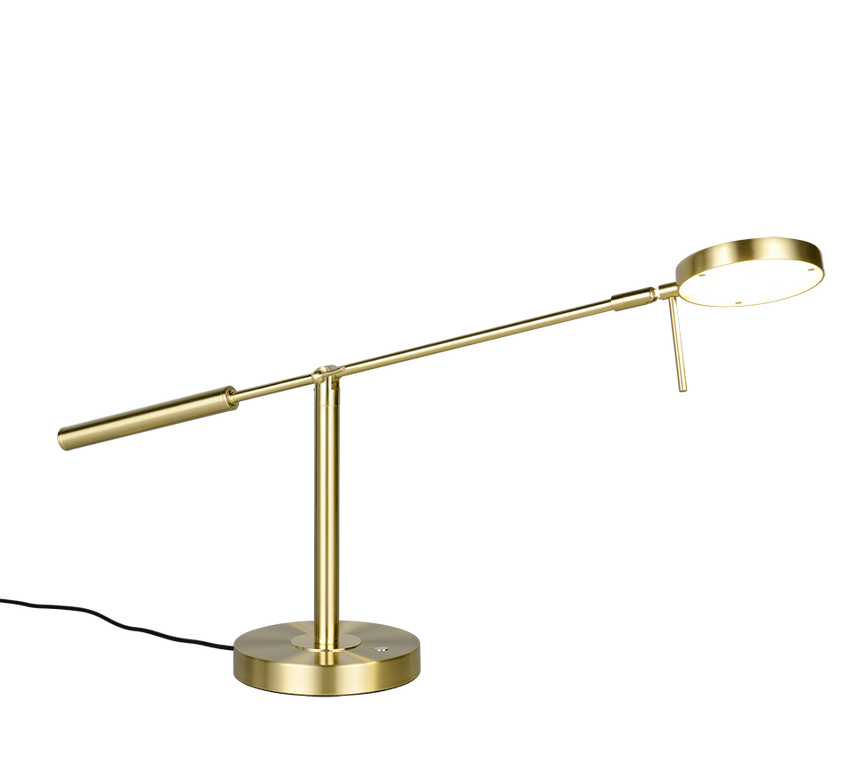 Lámpara de sobremesa Trio Monza LED latón mate 52cm 523310908