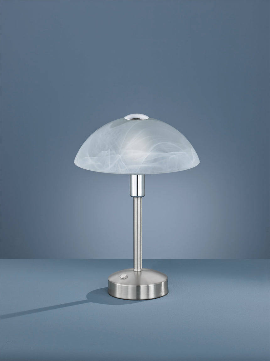 Lámpara de sobremesa Trio Donna LED níquel mate táctil 3000K 525790107