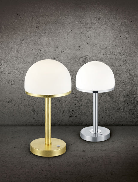 Lámpara de sobremesa Trio Berlin LED níquel mate táctil 3000K 39cm 527590107