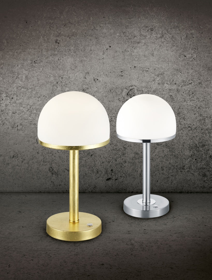 Lámpara de sobremesa Trio Berlin LED níquel mate táctil 3000K 39cm 527590107