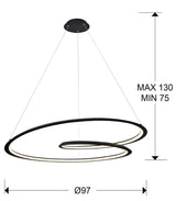 Schuller Looping Lámpara de techo colgante negro Ø97 527644