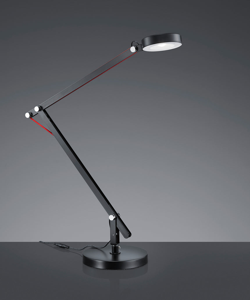 Lámpara de sobremesa grande Trio Amsterdam LED negro 3000K 90cm 527920102