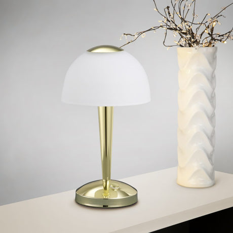 Lámpara de sobremesa Trio Ventura LED brass polished táctil 3000K 529990103
