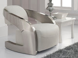 Sillón Schuller Amanda acero pulido y blanco piel y 85x - vista 2