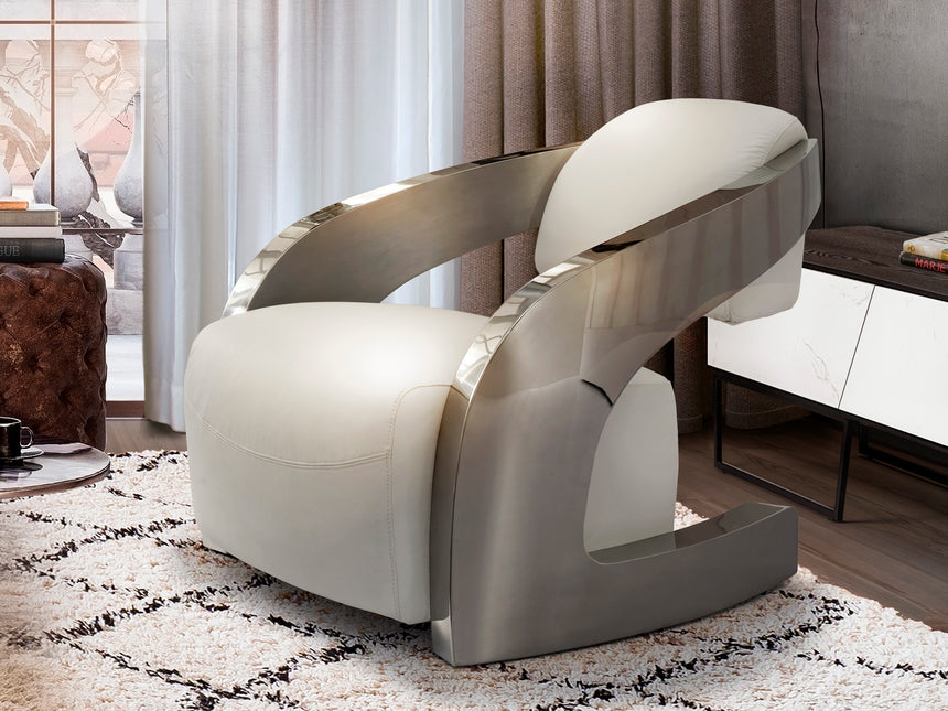 Schuller Amanda 532115 Mueble Auxiliar Acero pulido, blanco