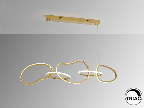 Lámpara de techo colgante Schuller Nexo 5 luces oro brillo acero 3000K vista 3