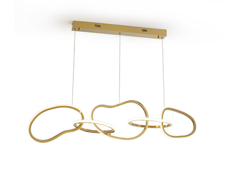 Lámpara de techo colgante Schuller Nexo 5 luces oro brillo acero 3000K ambiente