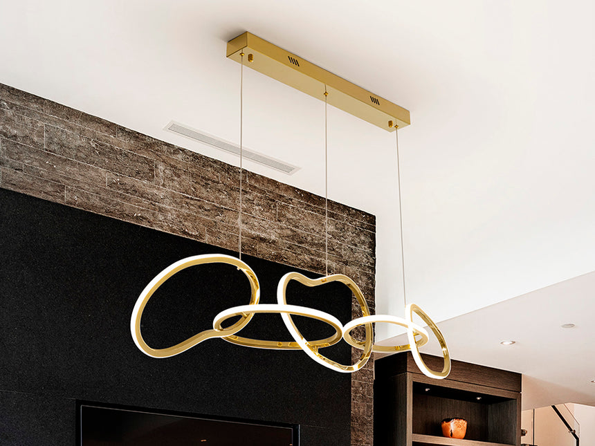 Schuller Nexo Lámpara de techo colgante 5 luces oro 532310