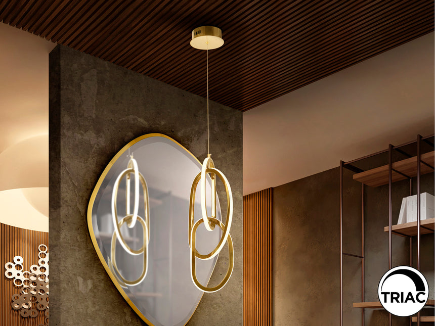 Schuller NEXO Lámpara de techo colgante 3 luces oro 532464