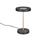 Lámpara de sobremesa Trio Guano negro y cobre Ø18cm 40W 534410165