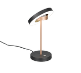 Lámpara de sobremesa Trio Guano negro y cobre Ø18cm 40W 534410165