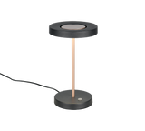Lámpara de sobremesa Trio Guano negro y cobre Ø18cm 40W 534410165