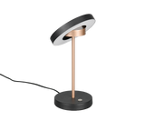 Lámpara de sobremesa Trio Guano negro y cobre Ø18cm 40W 534410165