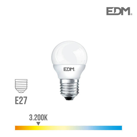 Elektro3 BOMBILLA ESFERICA LED E27 5W 400 LM 3200K LUZ CALIDA EDM