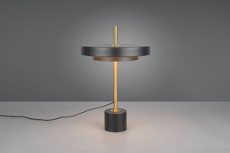 Lámpara de sobremesa Trio Keaton LED negro y dorado 45,5cm 540210180