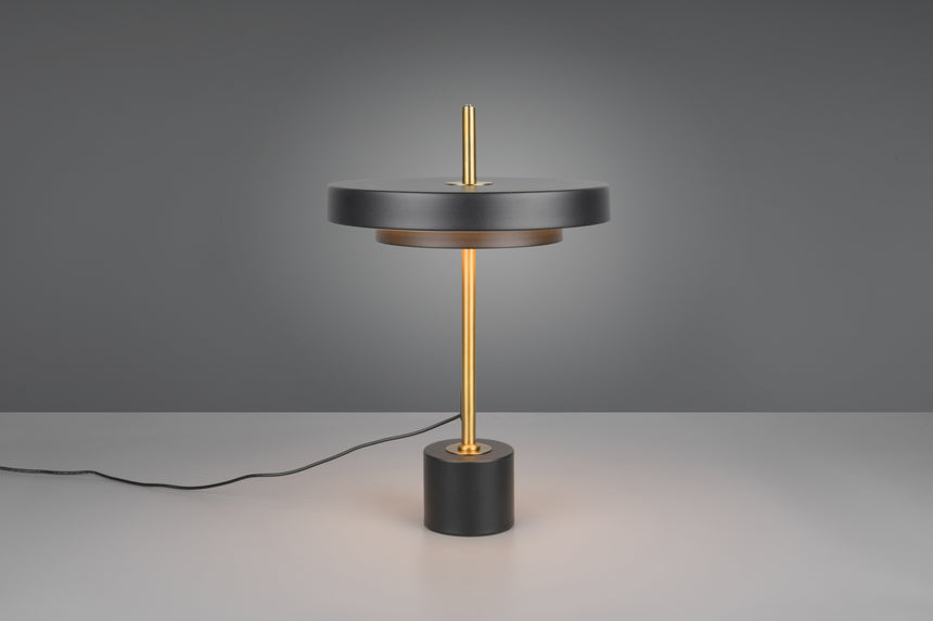 Lámpara de sobremesa Trio Keaton LED negro y dorado 45,5cm 540210180