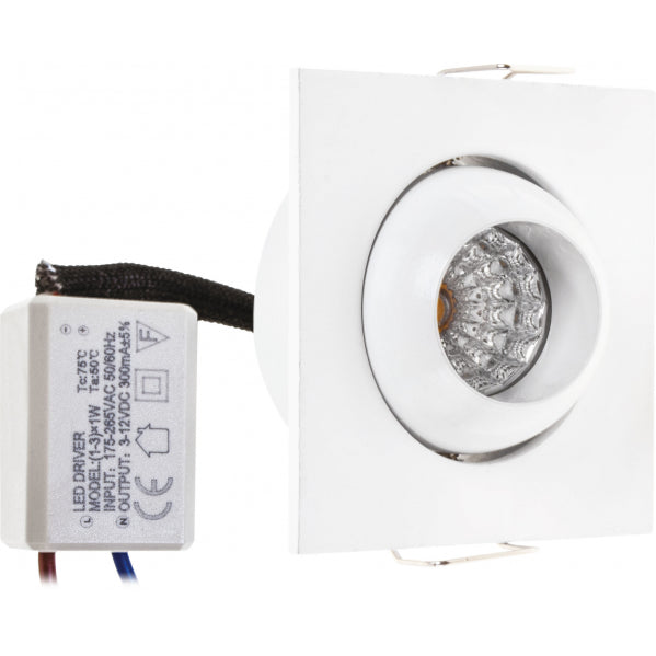 Fabrilamp CENTAVO A12680201B Empotrable Articula 1w 4000k Blanco Centavo 65lm 5x5 Ip65