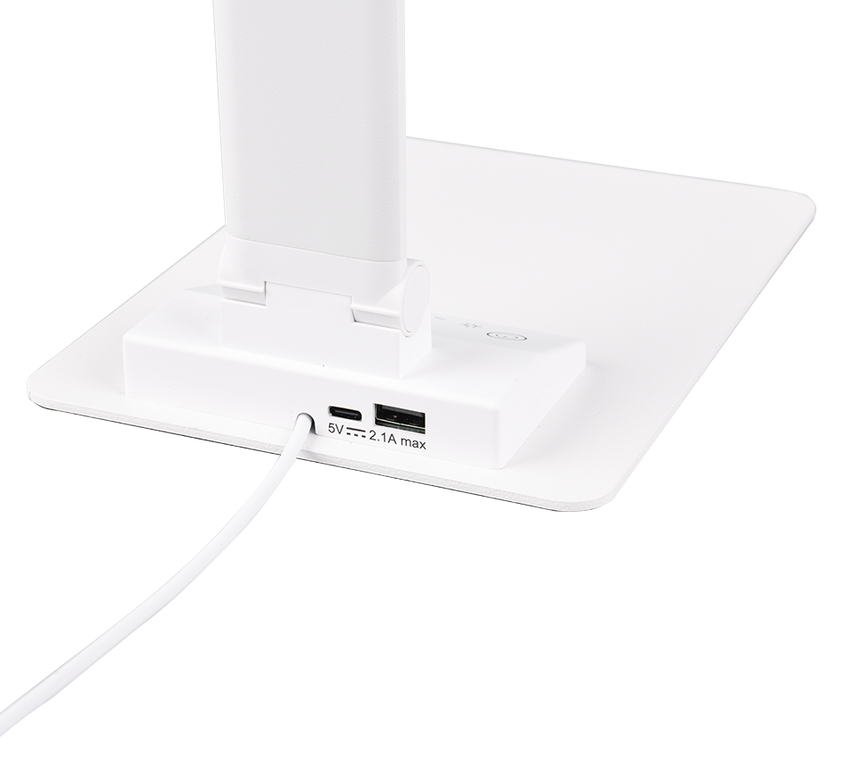 Lámpara de sobremesa Trio Travis LED blanco mate táctil 71,9cm 545310131