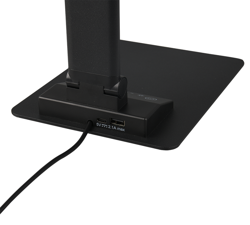 Lámpara de sobremesa Trio Travis LED negro mate táctil 71,9cm 545310132