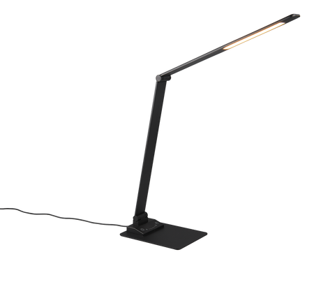 Lámpara de sobremesa Trio Travis LED negro mate táctil 71,9cm 545310132