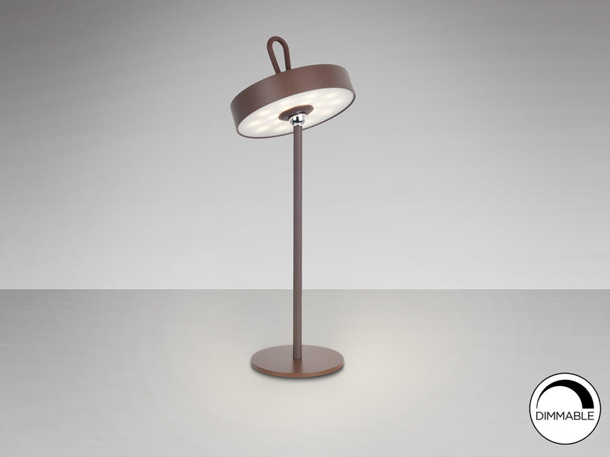 Lámpara de sobremesa Schuller Gong LED corten 3000K exterior IP54 35cm vista 1