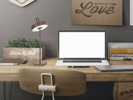 Lámpara de sobremesa Schuller Gong LED corten 3000K exterior IP54 35cm 551821