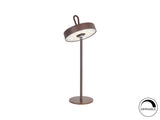 Lámpara de sobremesa Schuller Gong LED corten 3000K exterior IP54 35cm ambiente