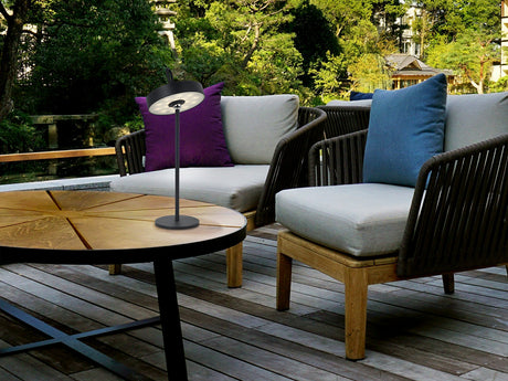 Lámpara de sobremesa Schuller Gong LED negro 3000K exterior IP54 35cm 551845