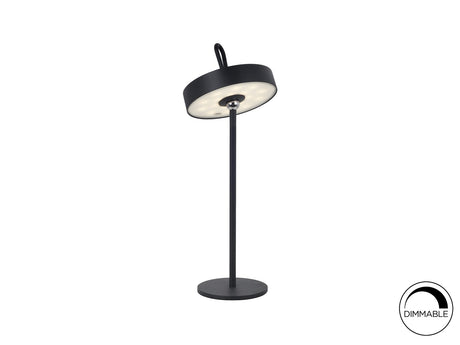 Lámpara de sobremesa Schuller Gong LED negro 3000K exterior IP54 35cm ambiente