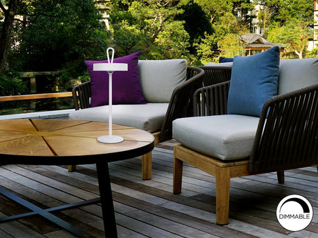 Lámpara de sobremesa Schuller Gong LED blanco 3000K exterior IP54 35cm vista 5