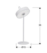 Lámpara de sobremesa Schuller Gong LED blanco 3000K exterior IP54 35cm dimensiones