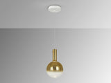 Lámpara de techo colgante Schuller Matices 1 luz blanco y oro cristal soplado 3000K vista 2