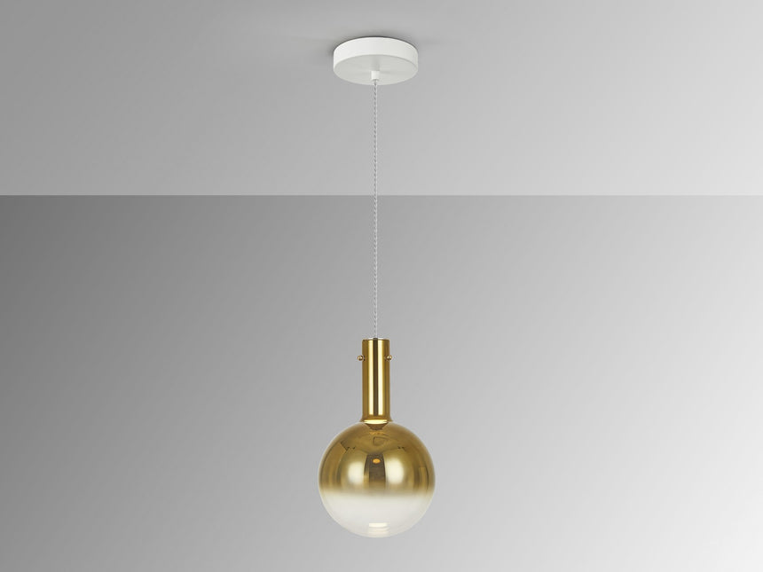 Lámpara de techo colgante Schuller Matices 1 luz blanco y oro cristal soplado 3000K vista 2