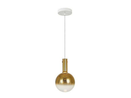 Lámpara de techo colgante Schuller Matices 1 luz blanco y oro cristal soplado 3000K ambiente