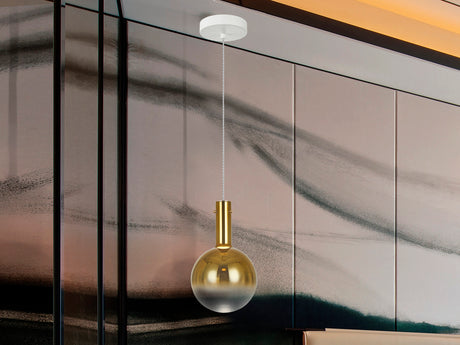 Lámpara de techo colgante Schuller Matices 1 luz blanco y oro cristal soplado 3000K 553722