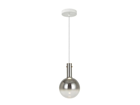 Lámpara de techo colgante Schuller Matices 1 luz blanco y smoke cristal soplado 3000K ambiente